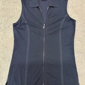 Bogner women’s size 6 full zip sleeveless top Navy Blue Tank Top